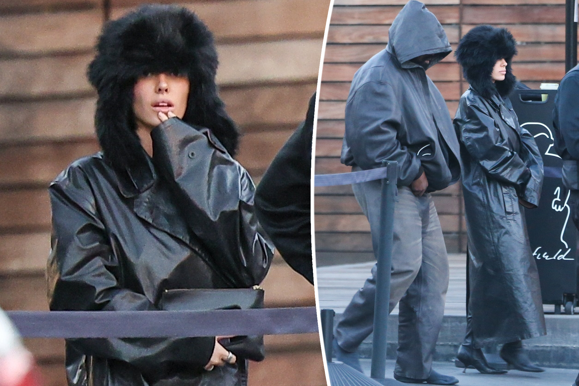 Bianca Censori bundles up in fur hat, leather-based jacket throughout LA chilly entrance with Kanye West