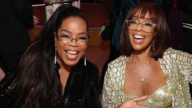 Oprah Winfrey Sparkles in Black Outfit as Enjoys the Show With Pal Gayle King at Grammy Awards