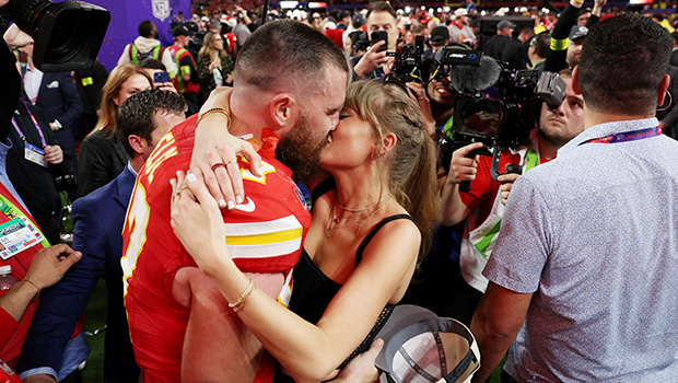 Travis Kelce & Taylor Swift Kiss as He Supports Her at Eras Tour Show in Sydney