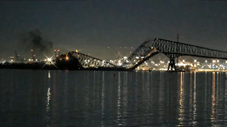 Baltimore Key Bridge Collapses After Struck By Ship, Video Reveals