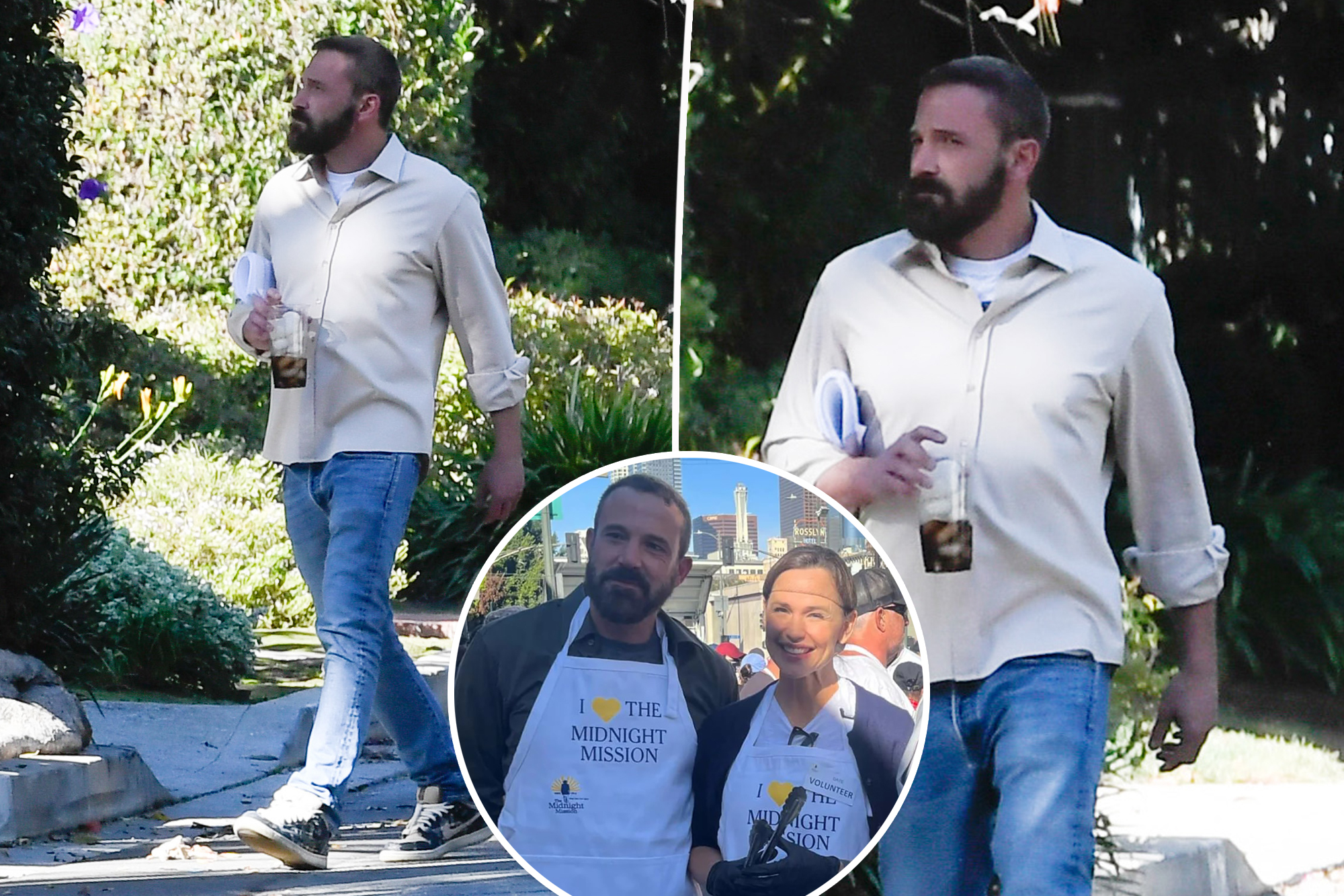 Ben Affleck walks to Jennifer Garner’s home for Thanksgiving