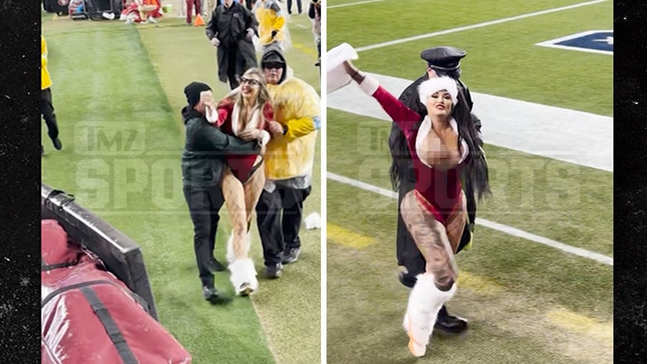 Fashions Busted Making an attempt to ‘Streak’ in Risqué Santa Outfits at 49ers Sport