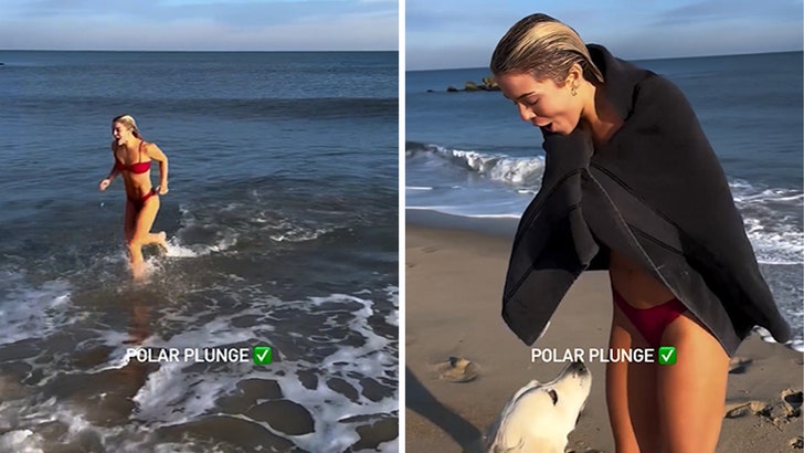 Livvy Dunne Kicks Off Christmas Eve With Bikini-Clad ‘Polar Plunge’