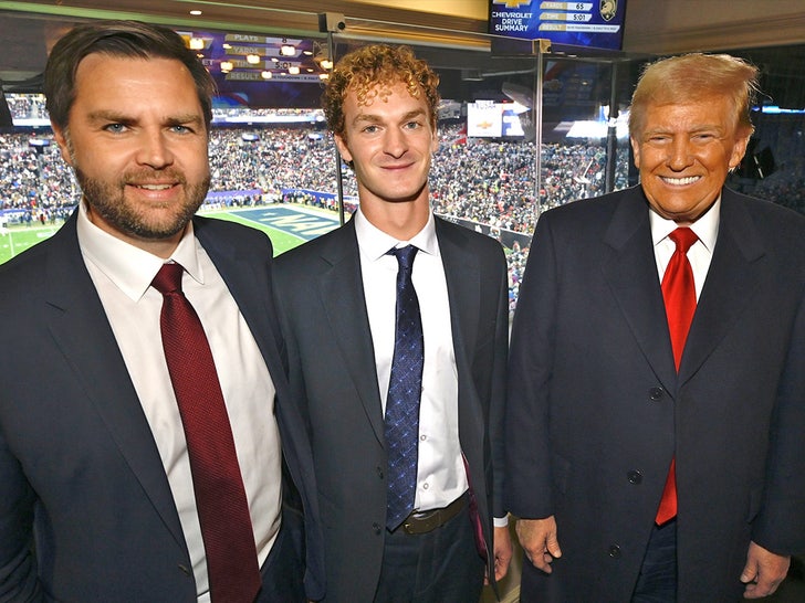 Donald Trump, J.D. Vance Pose with Daniel Penny at Military-Navy Soccer Sport