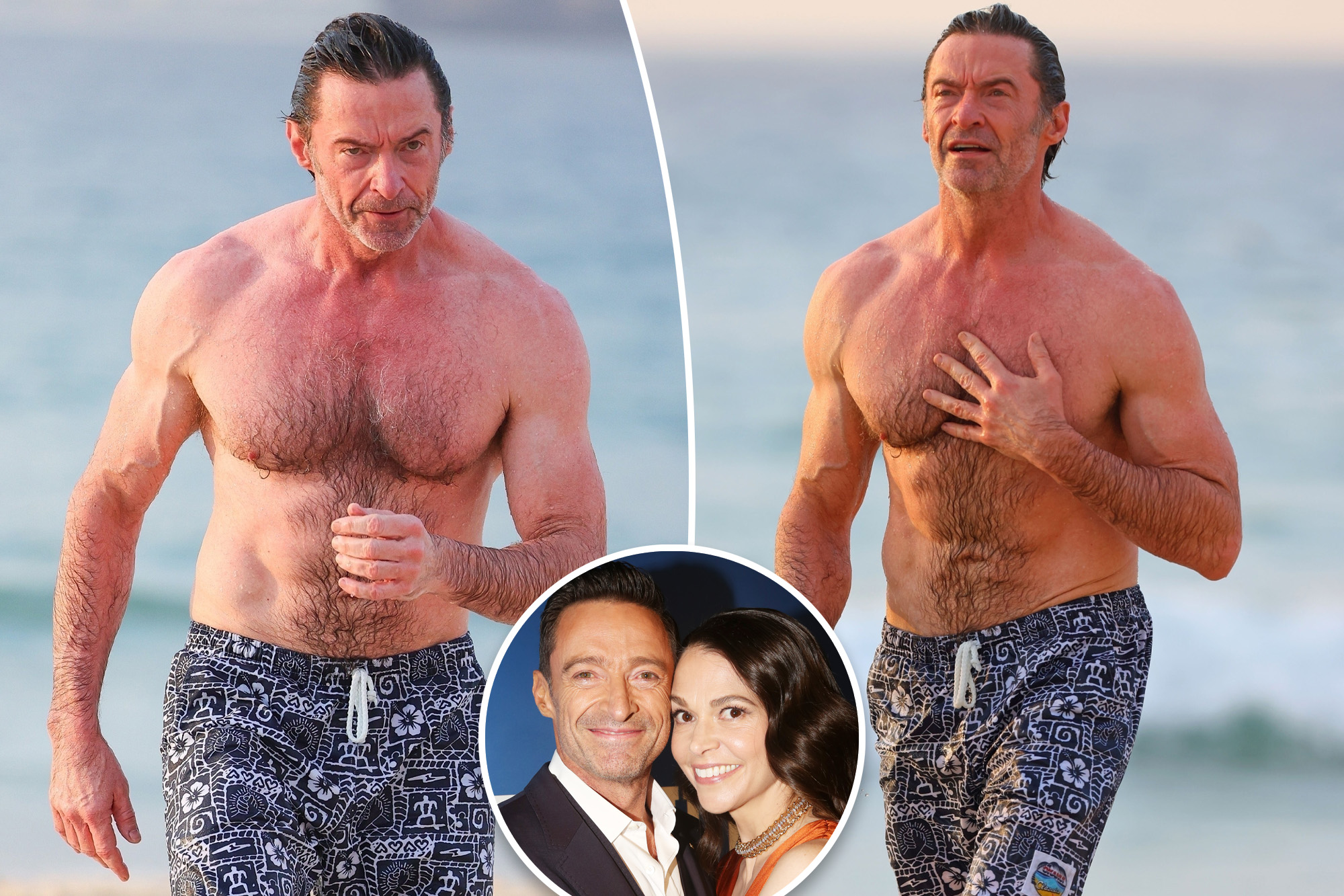 Hugh Jackman hits Australian seaside amid Sutton Foster romance