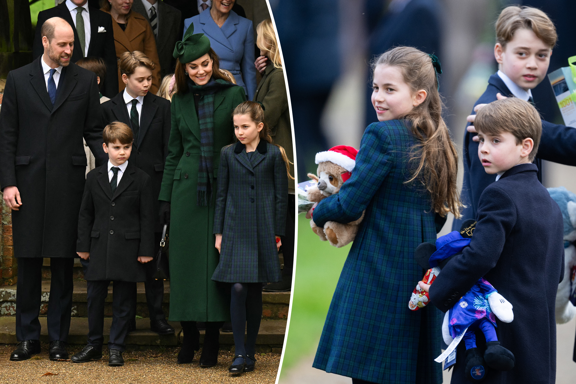 Prince Louis, Princess Charlotte and Prince George attraction the crowds on Christmas Day