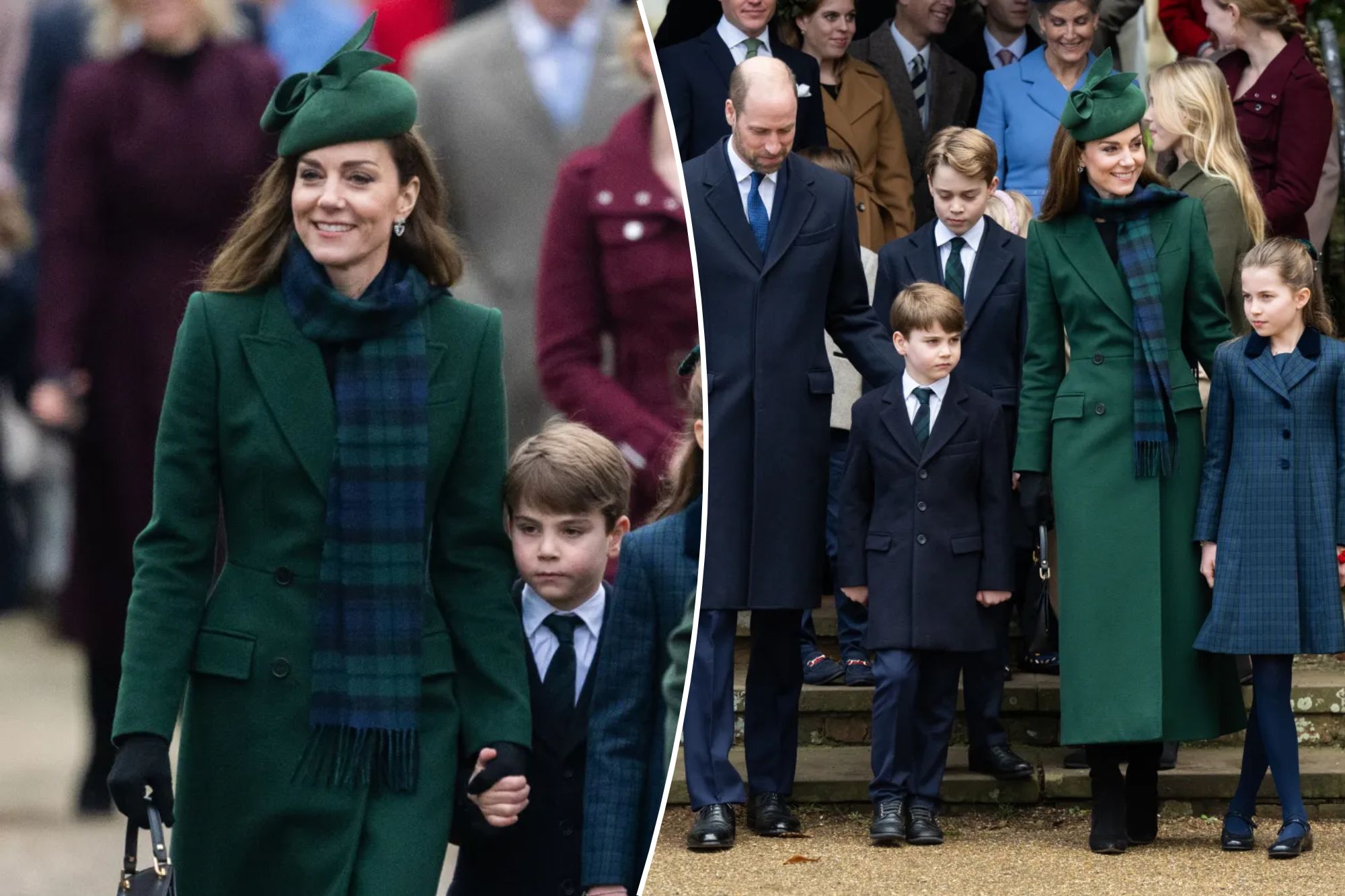 Kate Middleton dons inexperienced coat for Christmas church service with royal household