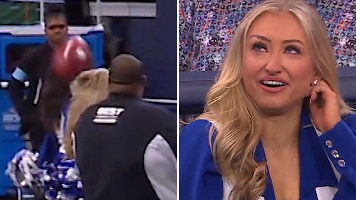 Cowboys Cheerleader Takes Soccer to the Head Throughout Remaining Sport of Season