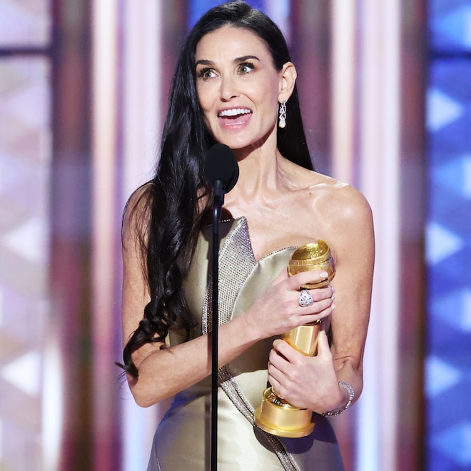 2025 Globes: Demi Moore Gives Moving Speech on Overcoming “Low Point”