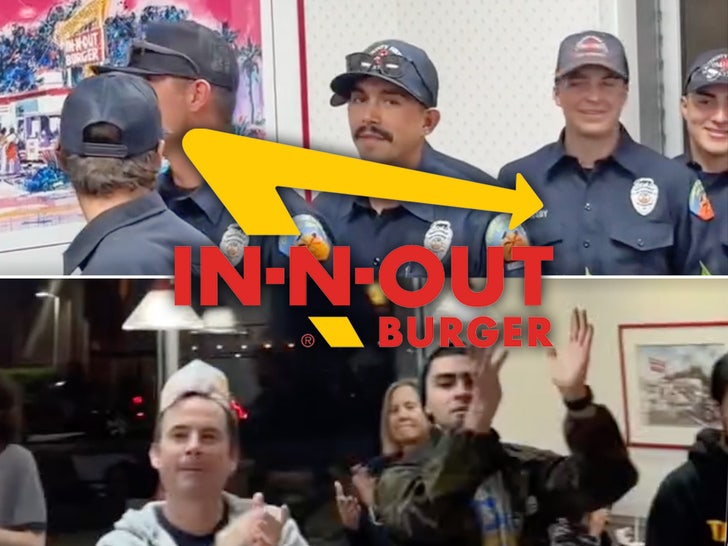 Los Angeles Firefighters Get Applause at Emotional In-N-Out Go to