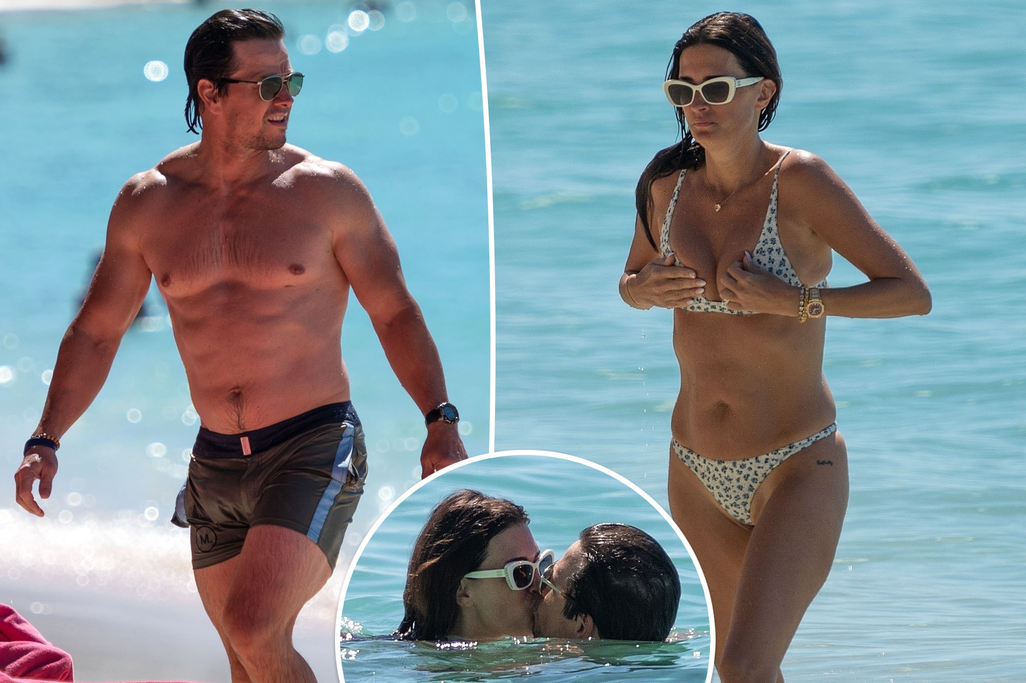 Mark Wahlberg and bikini-clad spouse Rhea Durham pack on PDA in Barbados