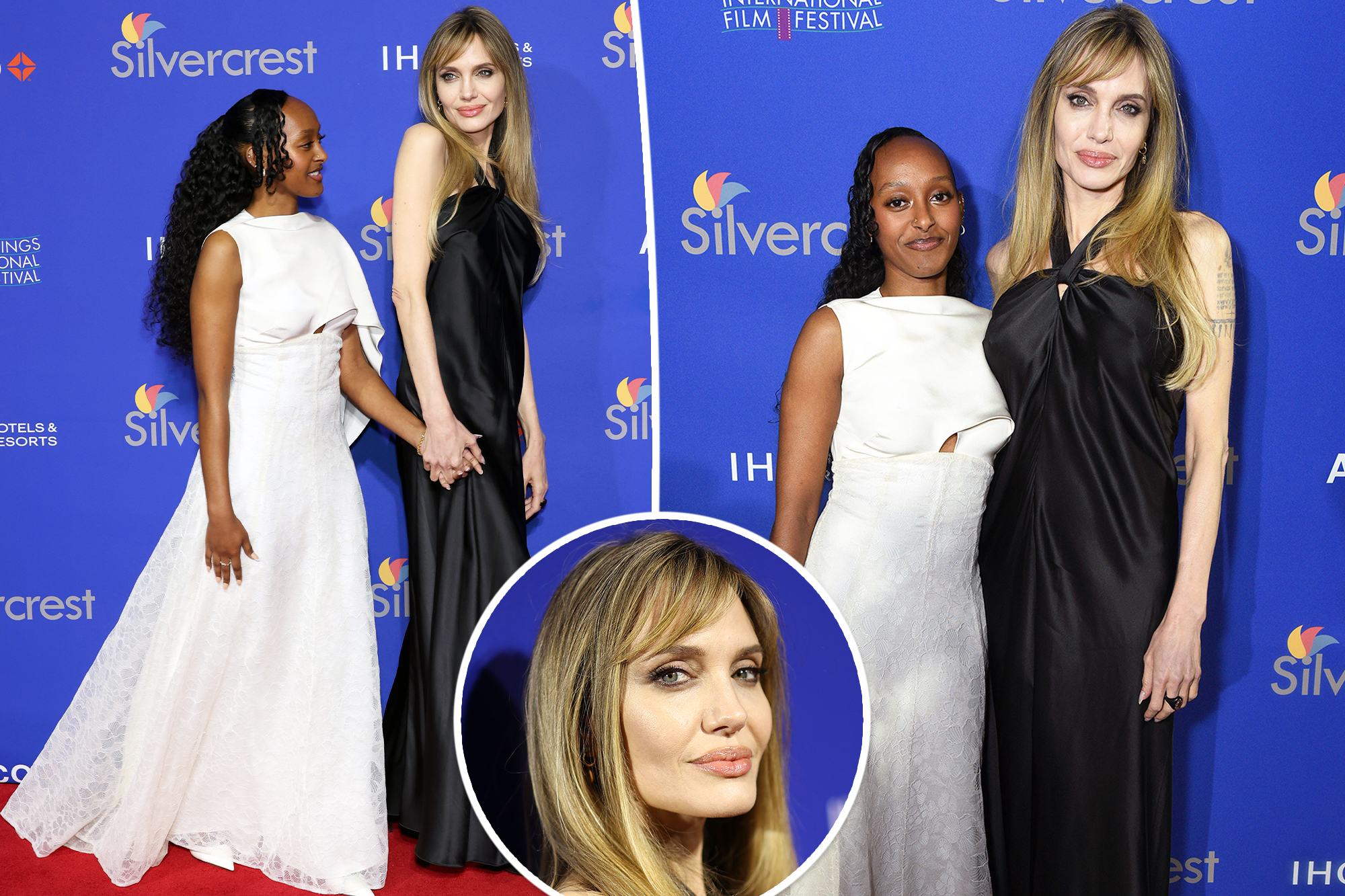 Angelina Jolie reveals off new bangs whereas attending Palm Springs Movie Competition Awards with daughter Zahara